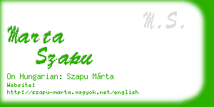 marta szapu business card